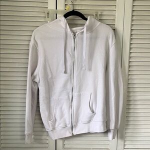 if it were me. White Hooded Zip Sweatshirt